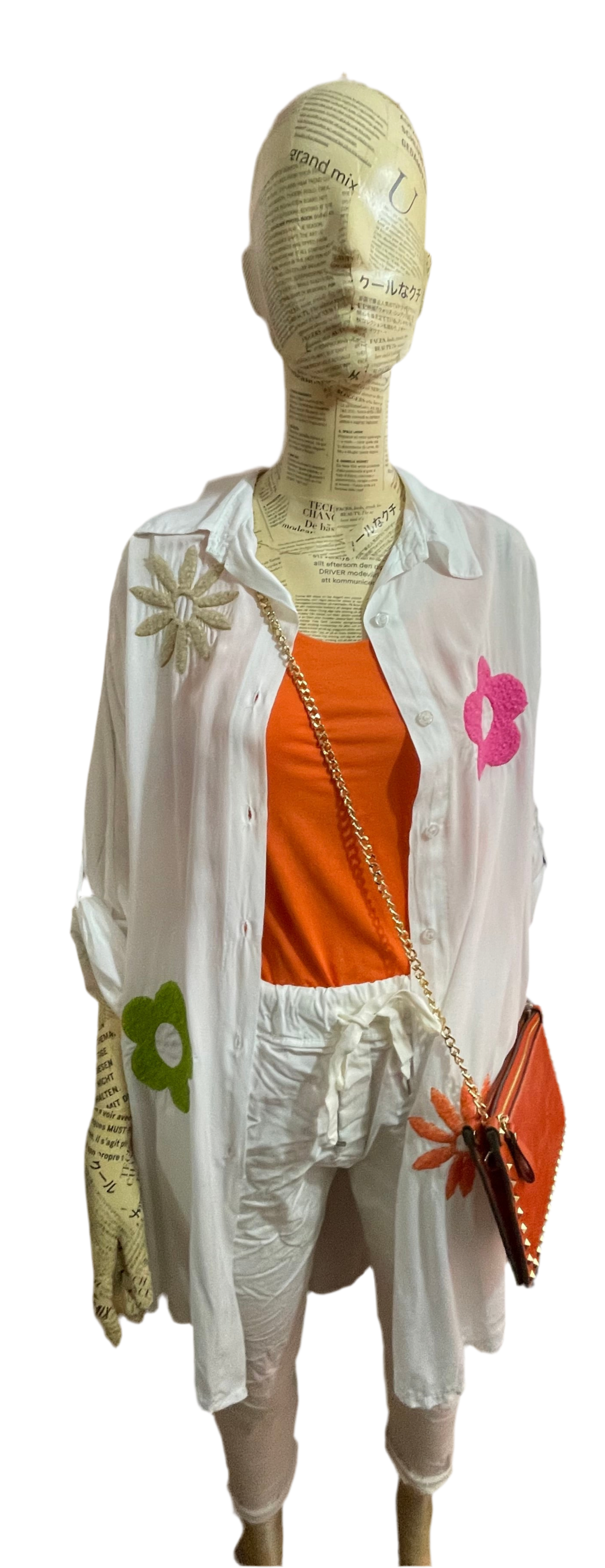 Sarah Tempest cotton shirt with flower embroidery