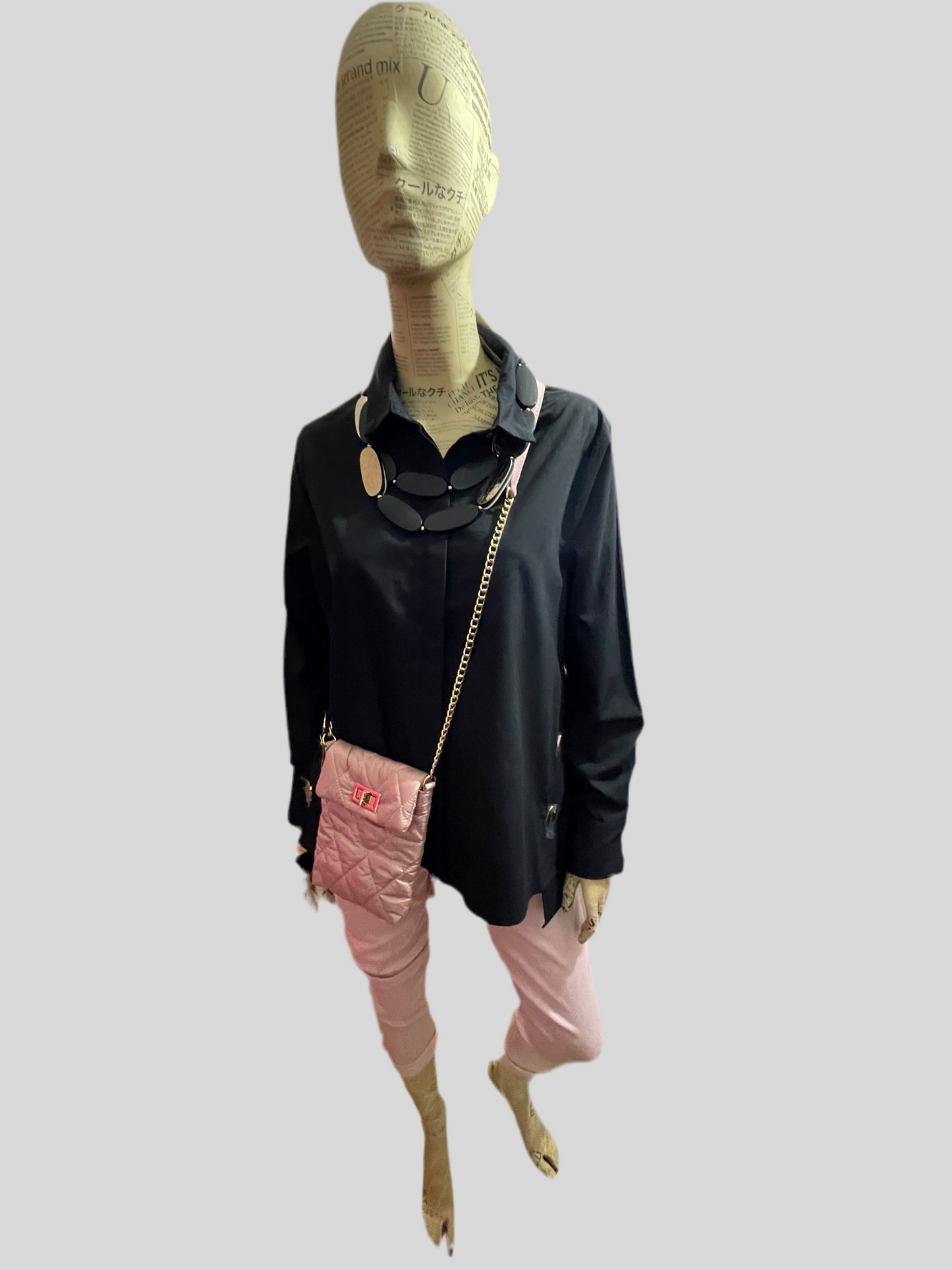 Malissa J Basic shirt with gold button detail