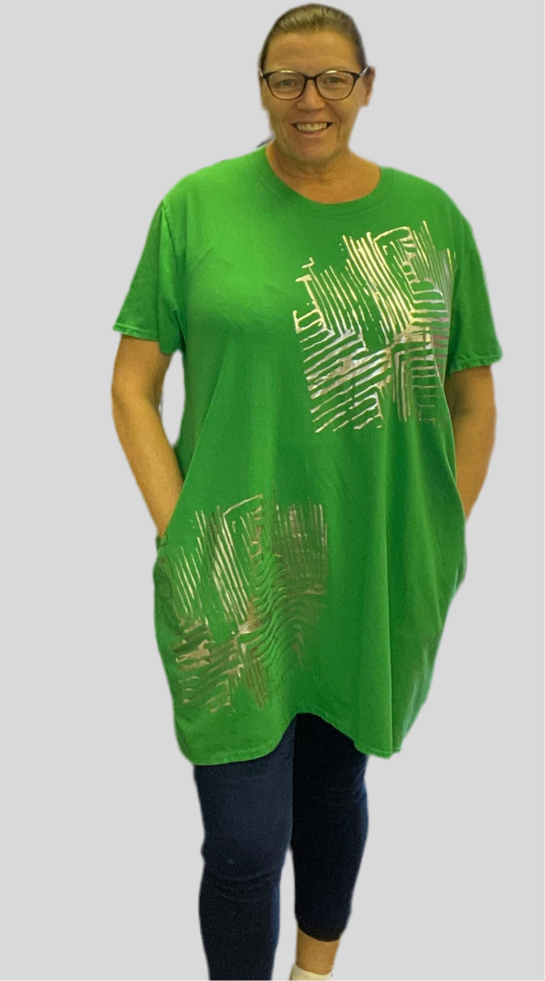 Italian Tunic Top with silver pattern