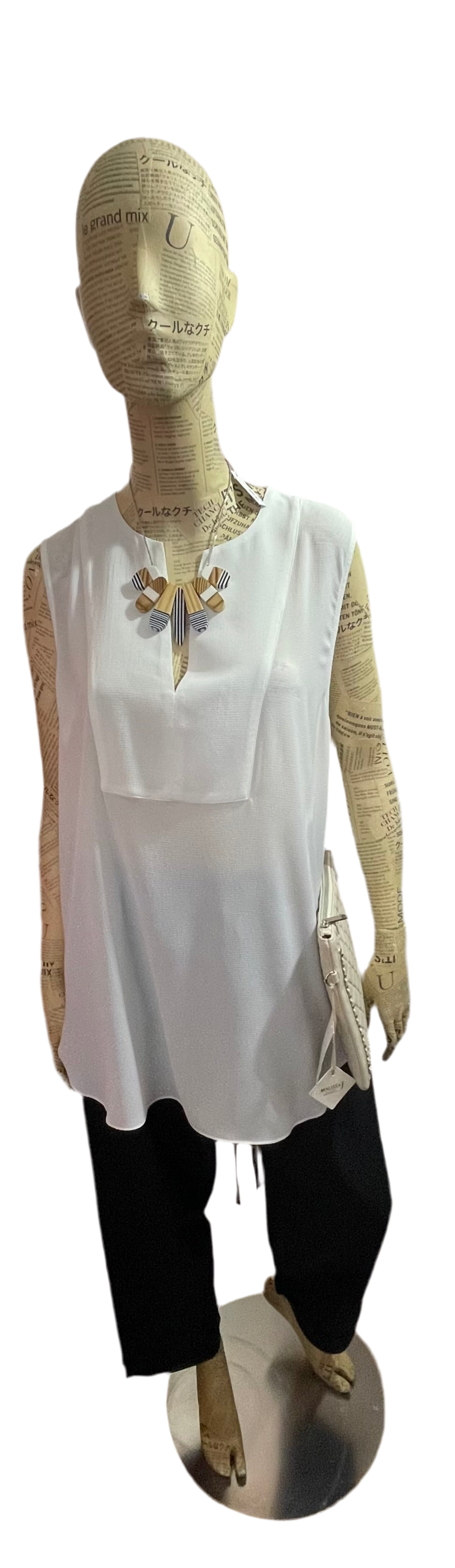 Malissa J Crepe Feel Top With Notch Neck