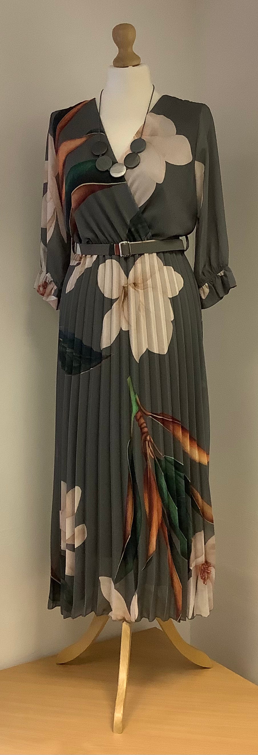 Long soft pleat dress