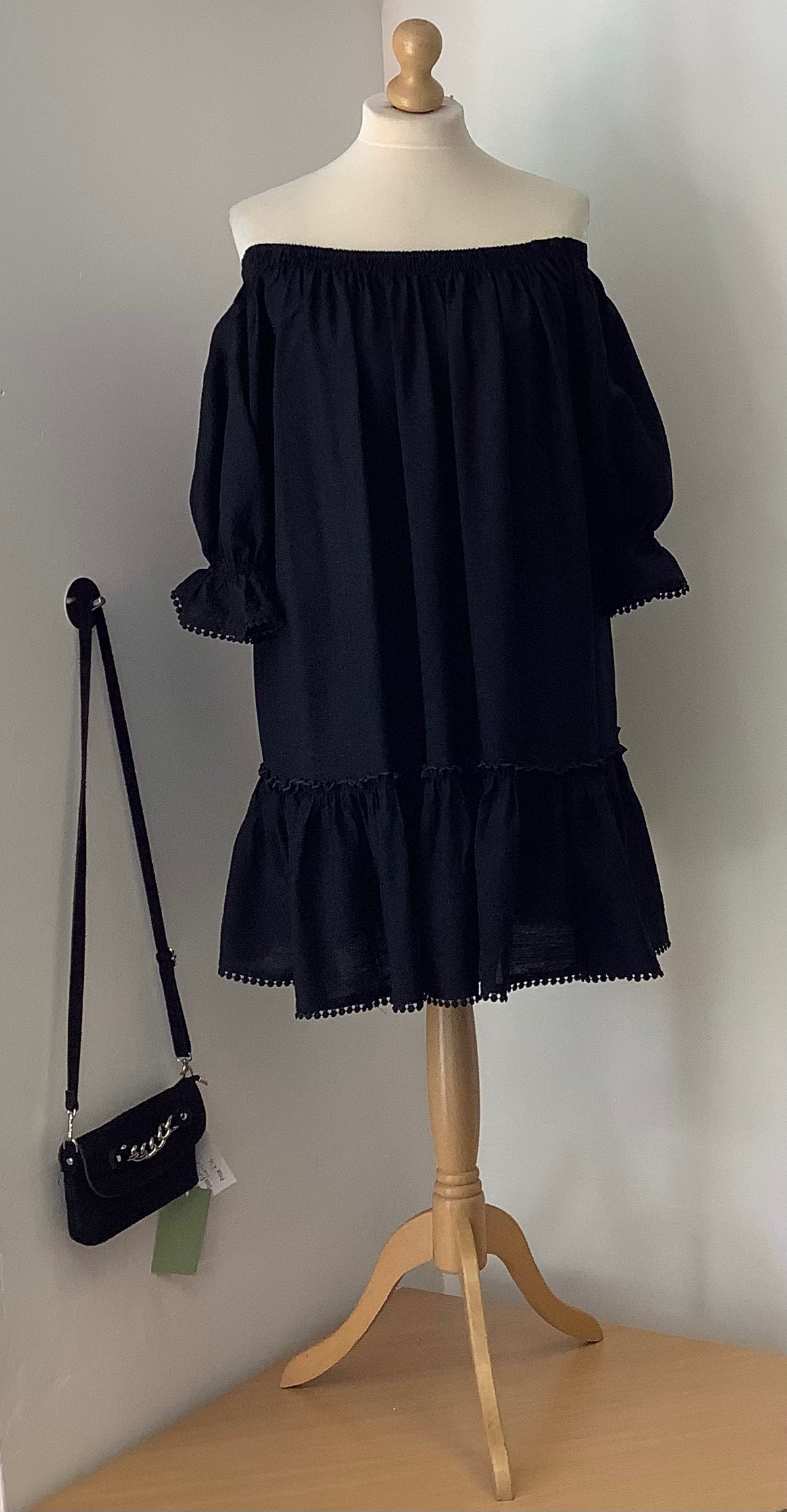 Malissa J Bardot Dress with Elasticated Neck and Cuffs