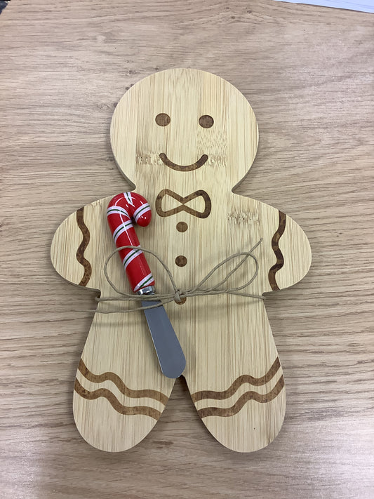 Gingerbread Man Cheeseboard & Cutter