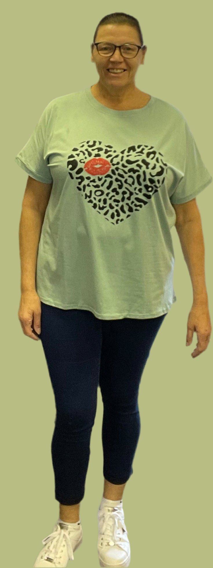 Leopard Print Heart T Shirt