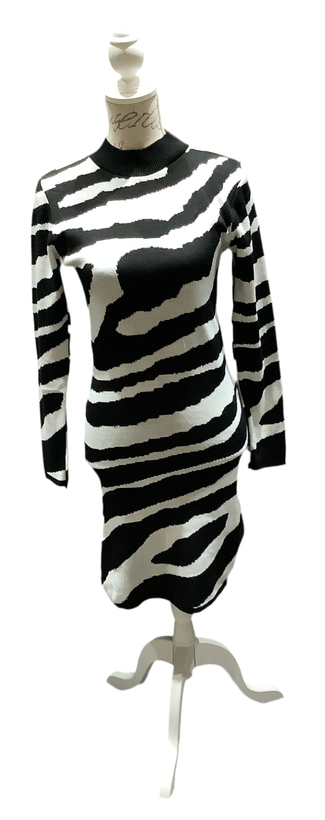 Knitted zebra dress