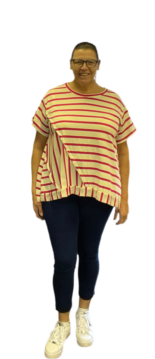 Italian stripe short sleeve T-shirt