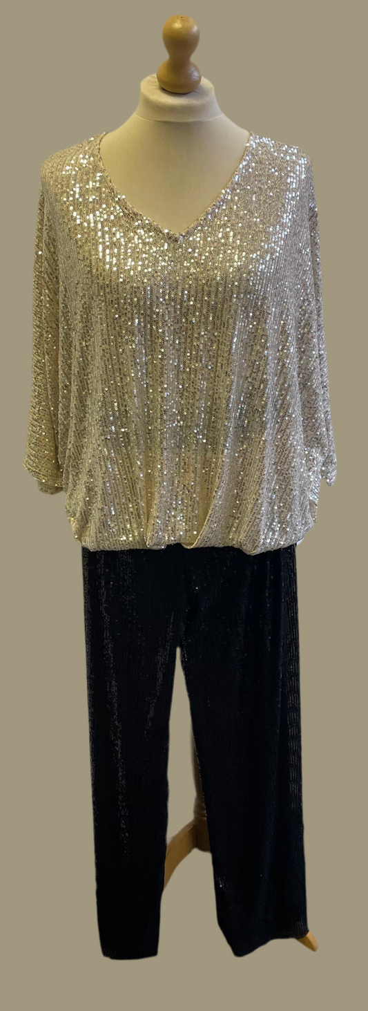 Sequin Trousers -Wide leg