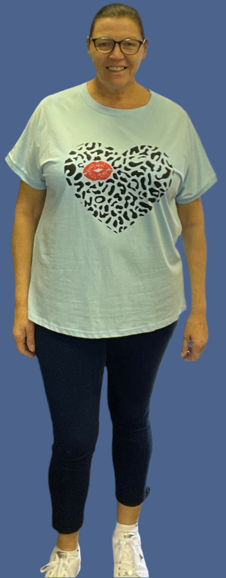 Leopard Print Heart T Shirt