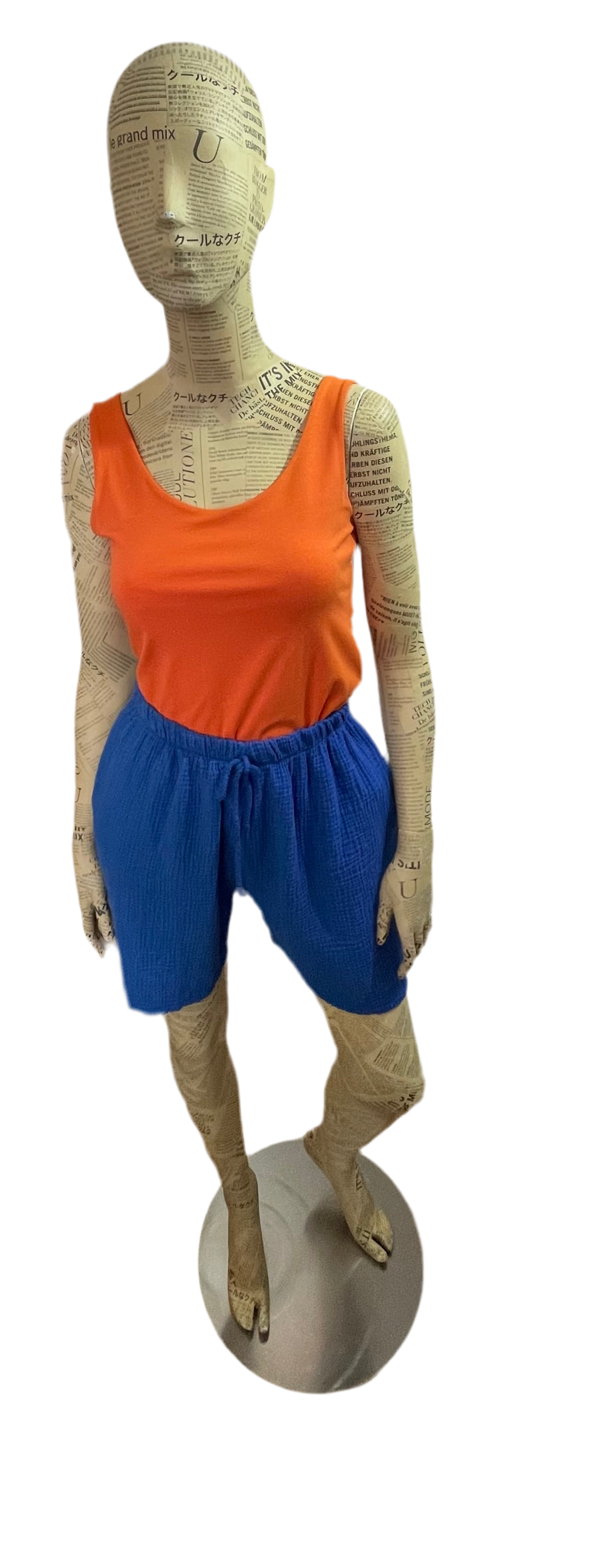 Waffle Shorts with elasticated waist and drawstring