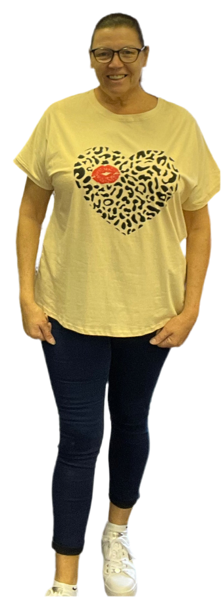 Leopard Print Heart T Shirt