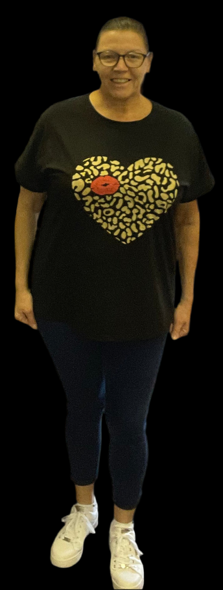 Leopard Print Heart T Shirt