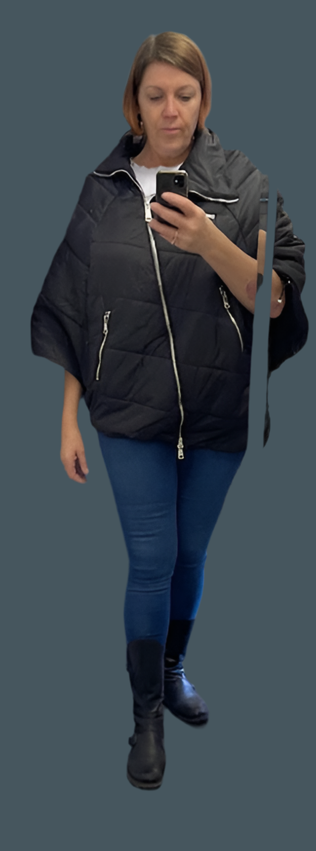 Malissa J Poncho style puffer jacket