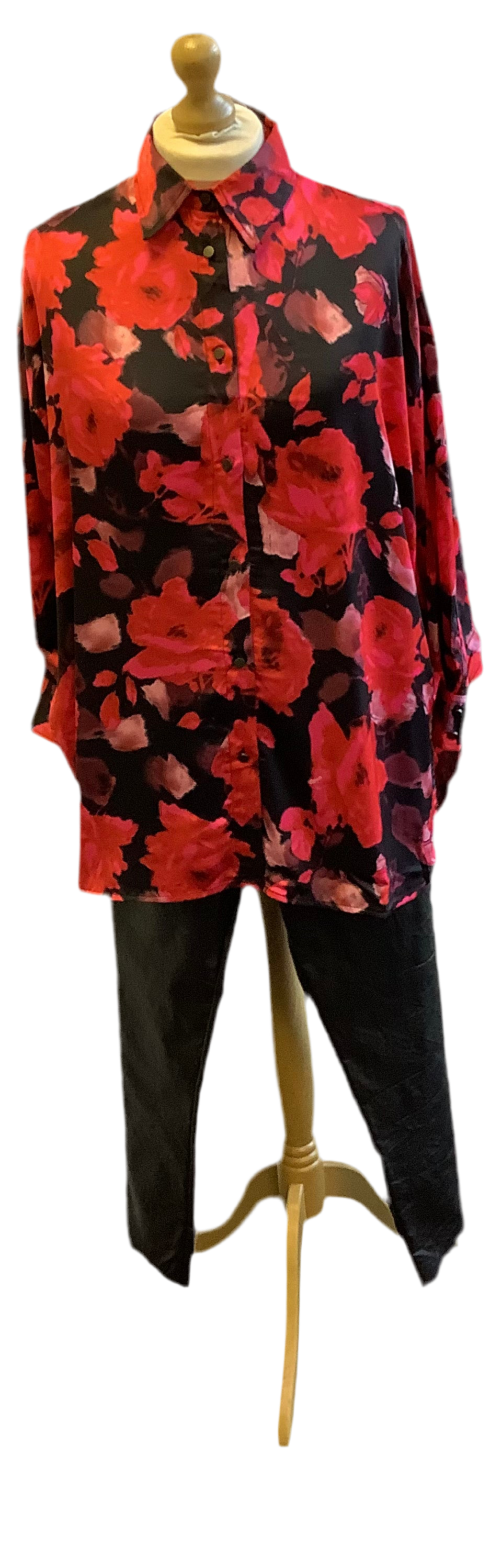 MalissaJ over sized satin shirt.
