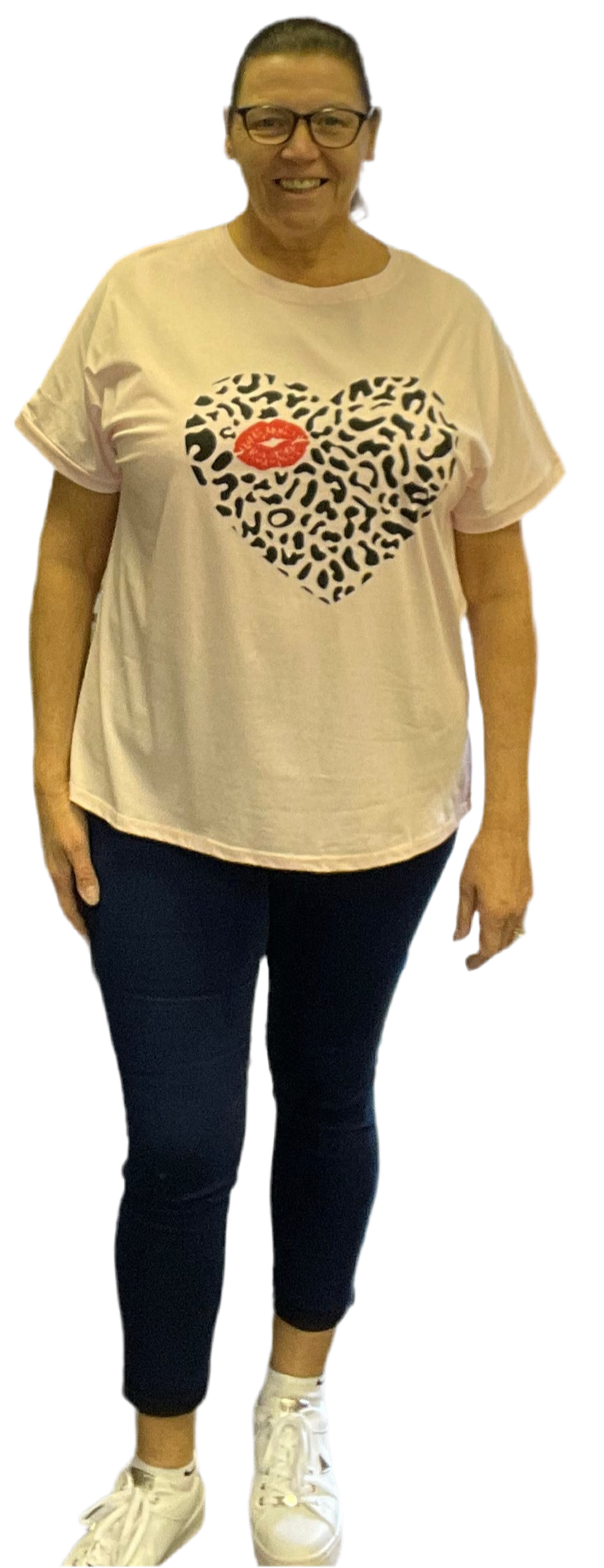 Leopard Print Heart T Shirt