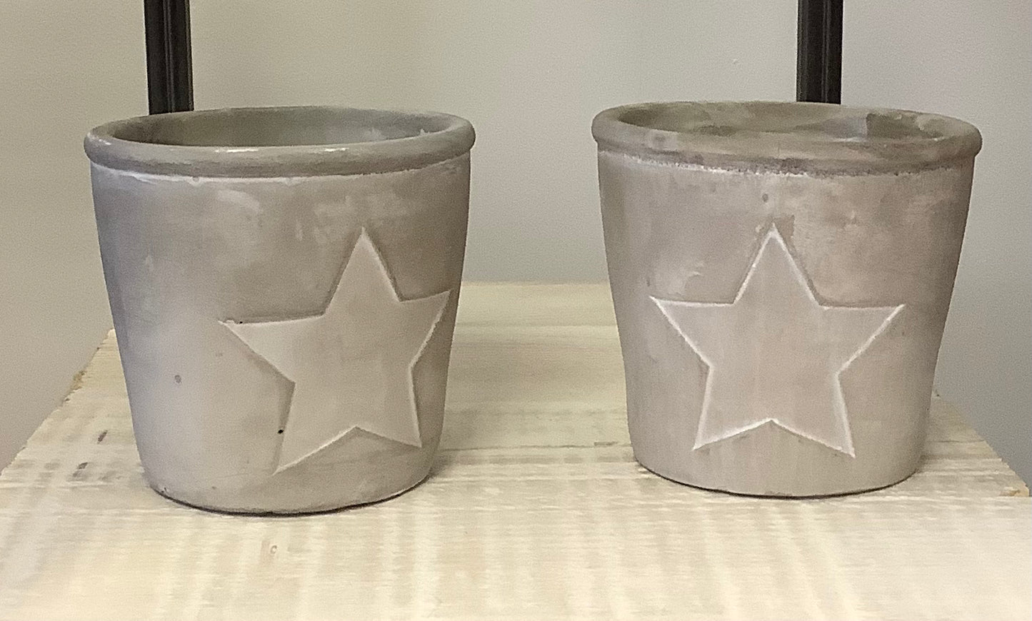 Cement Pot With Star Outline