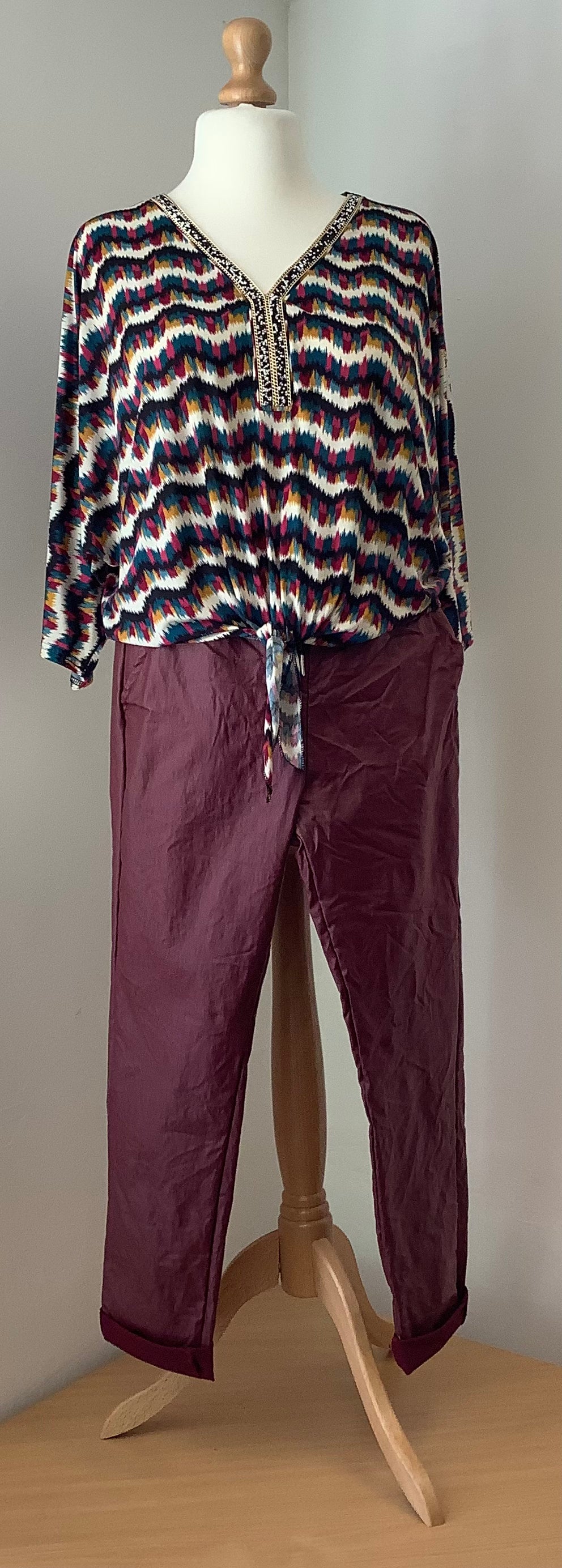 PU Magic Trousers in Plum