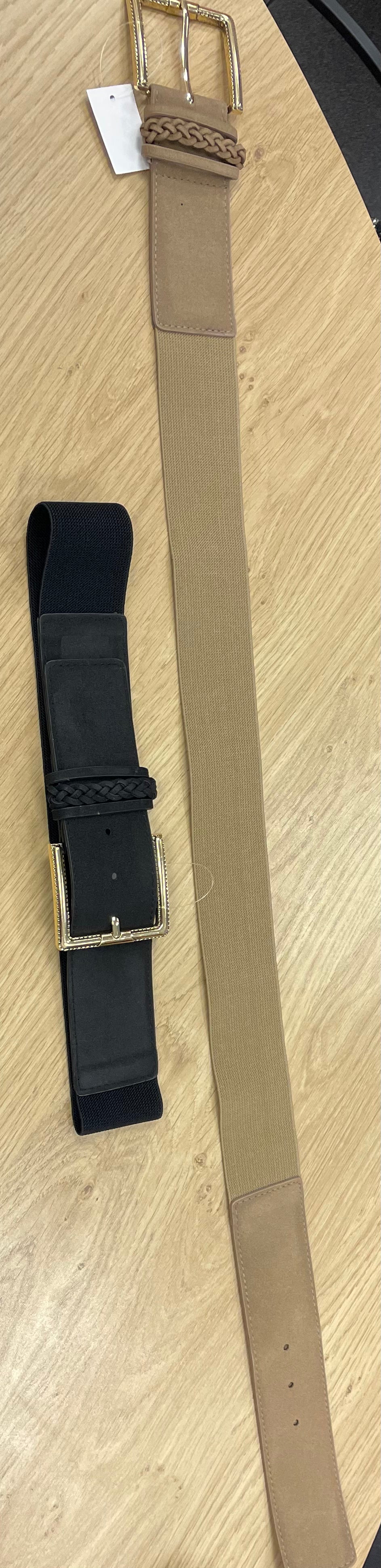 Faux suede elasticated belt