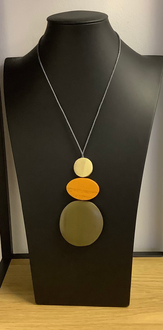 Wooden Triple Disc Pendant