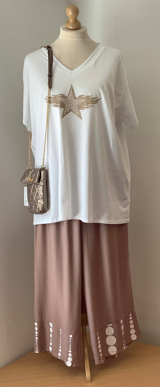 V Neck Star T Shirtl