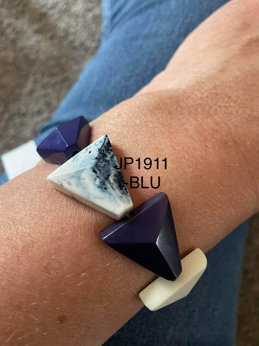 Blue Triangle Resin Bracelet