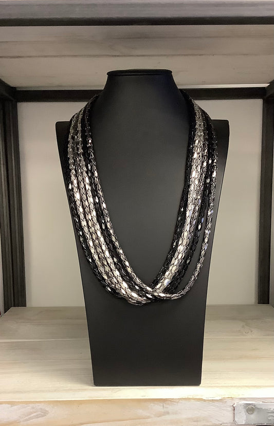 Malissa J multi strand chunky metal necklace