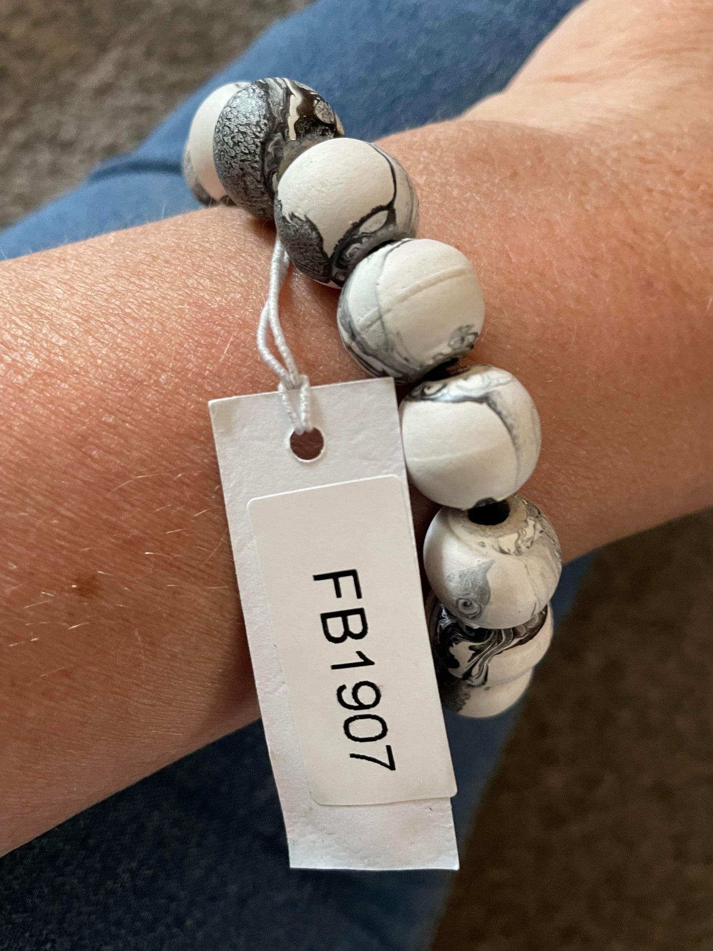 Grey Wooden Ball Bracelet