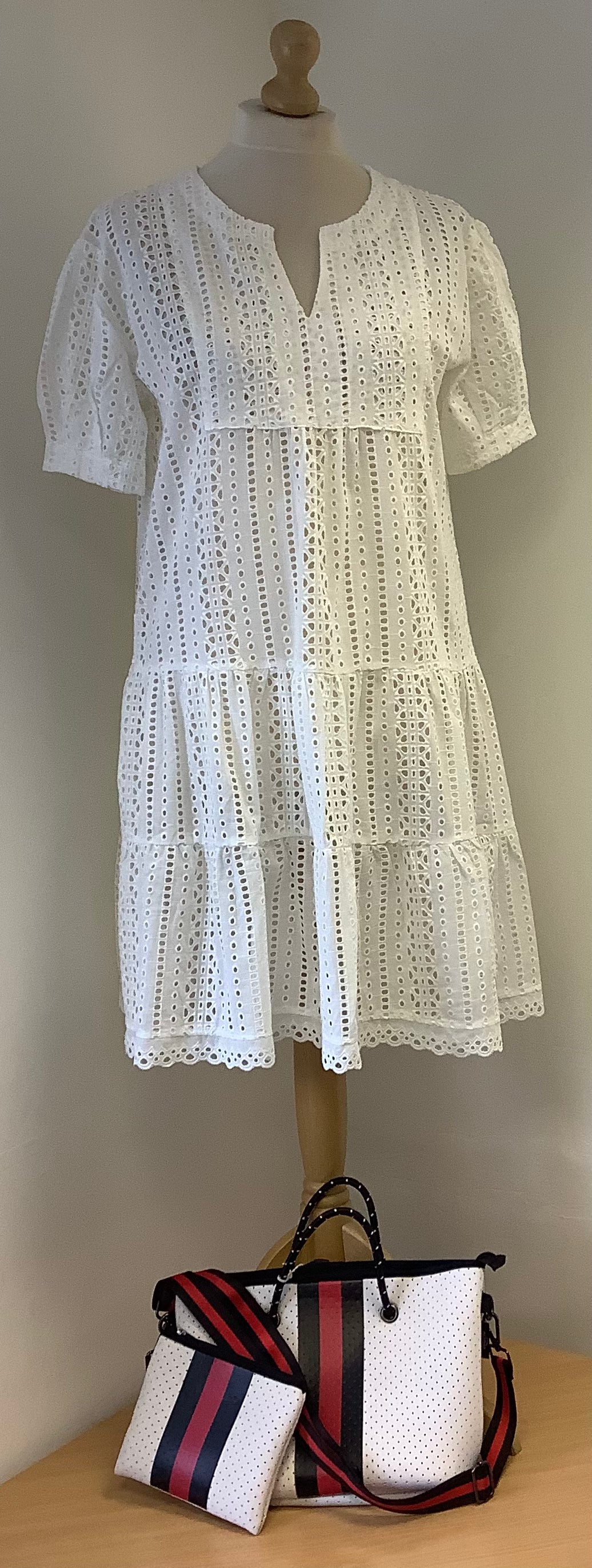 Malissa J Broderie Anglaise Tiered Dress